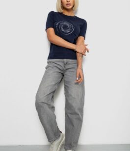 Футболка женская с принтом, цвет синий, 241R139