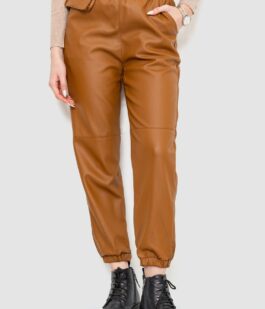 Штаны женские из экокожи, цвет коричневый, 186R5205