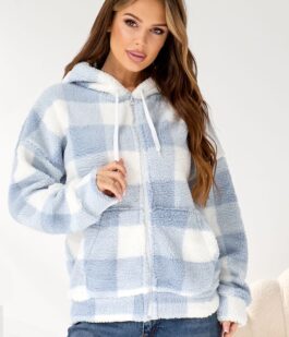 Кофта женская Тедди, цвет голубой, 257R48-5