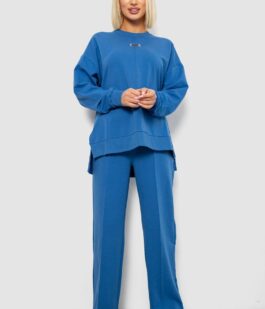 Спортивный костюм женский с принтом, цвет синий, 244R1060AG