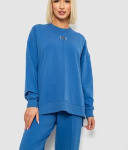 Спортивный костюм женский с принтом, цвет синий, 244R1060AG