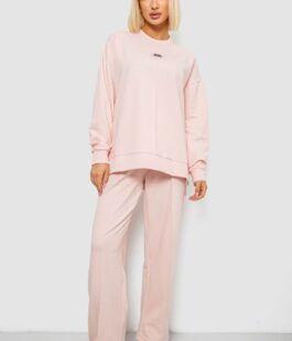 Спортивный костюм женский с принтом, цвет пудровый, 244R1060AG