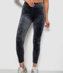 Лосины женские велюровые однотонные, цвет серый, 214R263