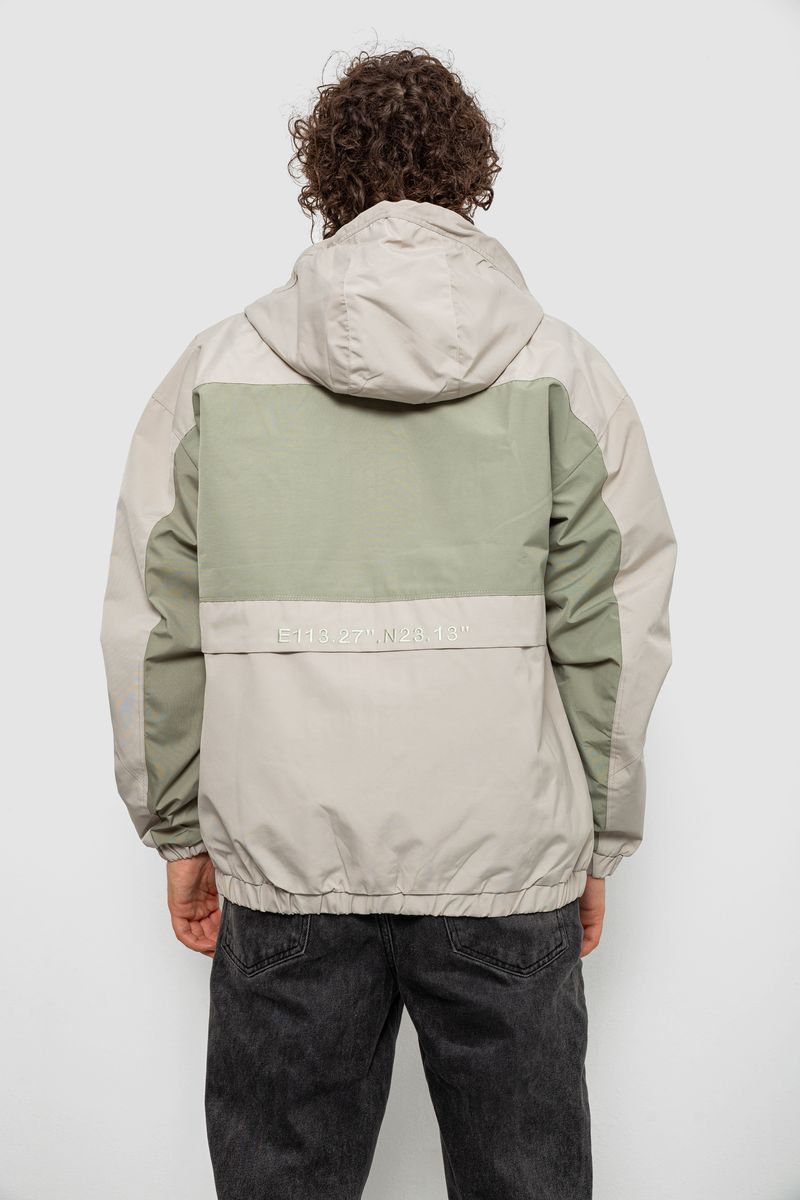 Ветровка мужская с принтом, цвет бежевый, 214R603-1 — изображение 5