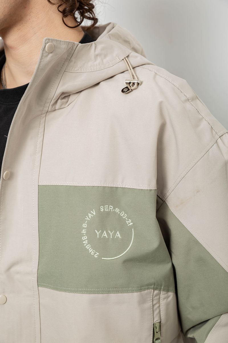 Ветровка мужская с принтом, цвет бежевый, 214R603-1 — изображение 7