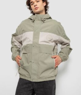 Ветровка мужская с принтом, цвет оливковый, 214R603-1