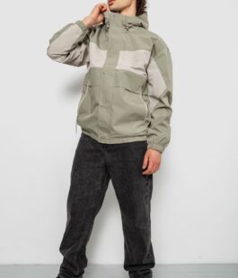 Ветровка мужская с принтом, цвет оливковый, 214R603-1