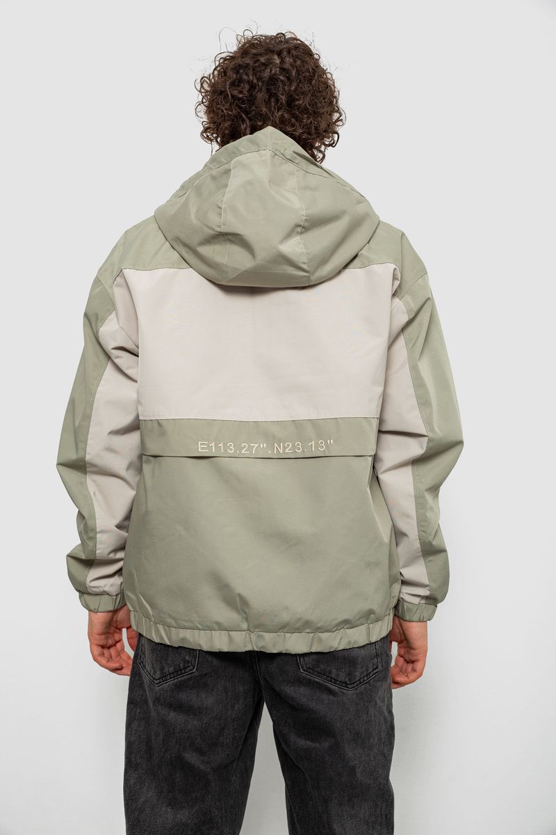 Ветровка мужская с принтом, цвет оливковый, 214R603-1 — изображение 5