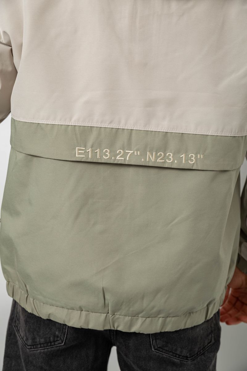 Ветровка мужская с принтом, цвет оливковый, 214R603-1 — изображение 6