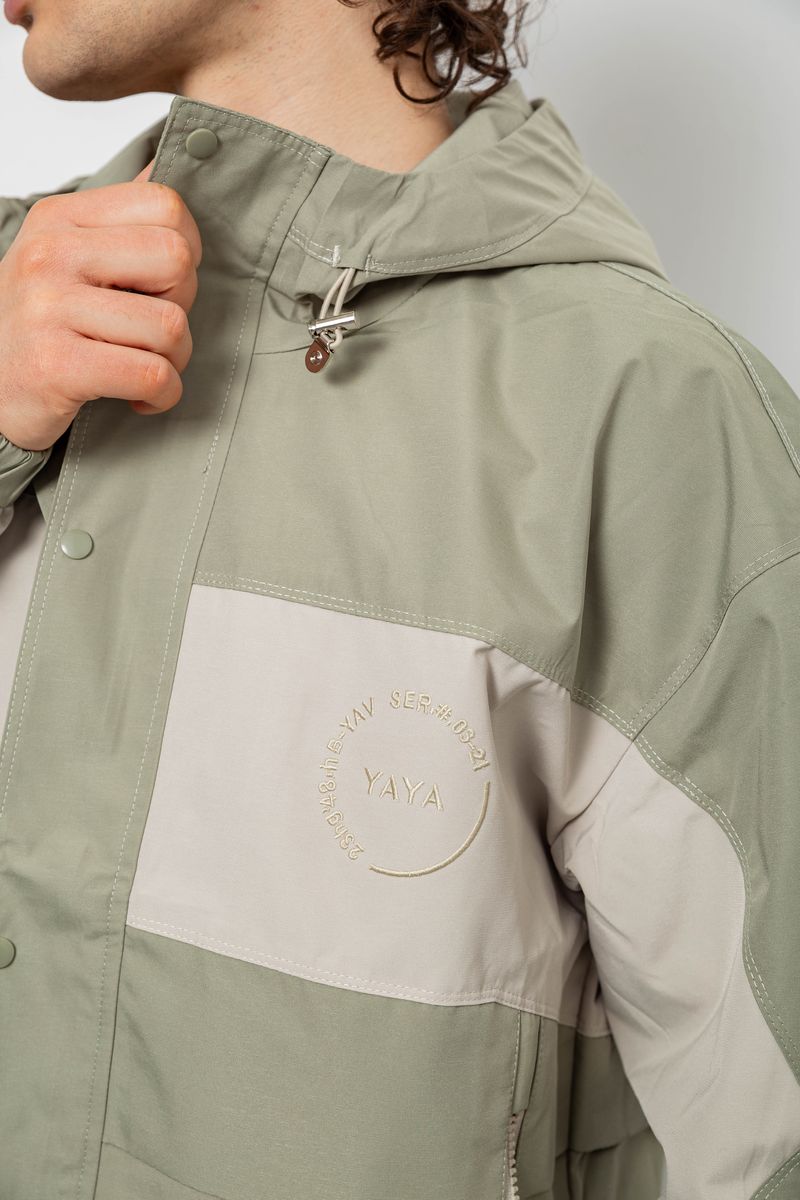 Ветровка мужская с принтом, цвет оливковый, 214R603-1 — изображение 7