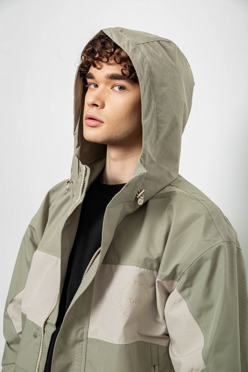 Ветровка мужская с принтом, цвет оливковый, 214R603-1 — изображение 9