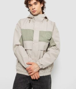 Ветровка мужская с принтом, цвет бежевый, 214R603-1