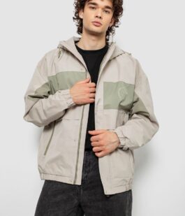 Ветровка мужская с принтом, цвет бежевый, 214R603-1