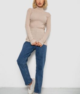 Гольф женский однотонный в рубчик, цвет бежевый, 238R803