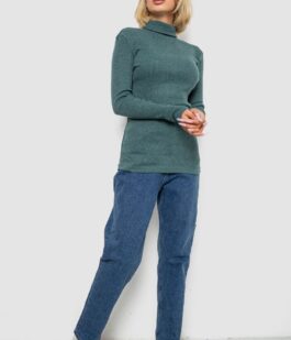 Гольф женский однотонный в рубчик, цвет зеленый, 238R803