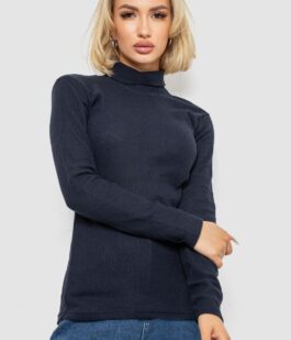 Гольф женский однотонный в рубчик, цвет темно-синий, 238R803