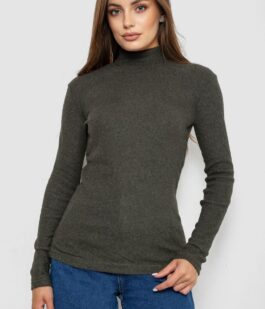 Гольф женский однотонный в рубчик, цвет хаки, 238R803