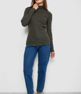 Гольф женский однотонный в рубчик, цвет хаки, 238R803