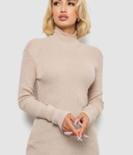 Гольф женский однотонный в рубчик, цвет бежевый, 238R803