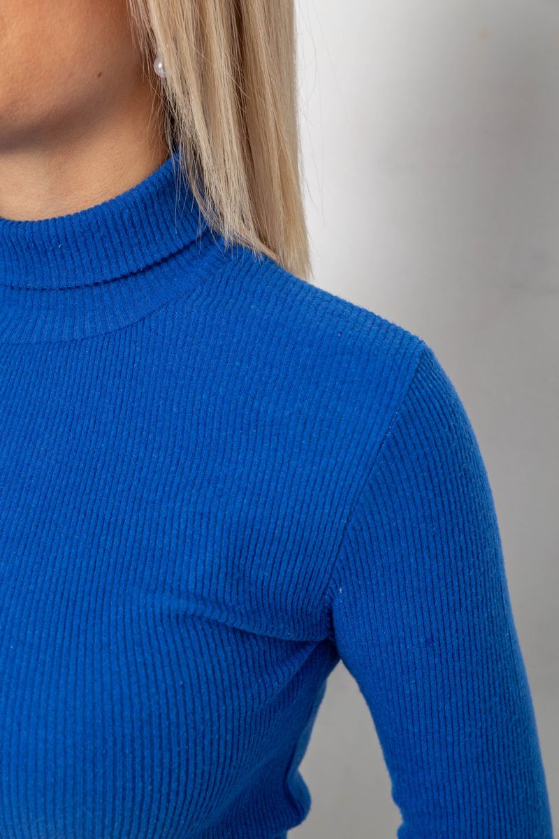 Гольф женский однотонный в рубчик, цвет электрик, 238R803 — изображение 5