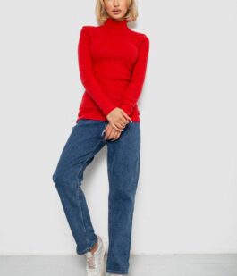 Гольф женский однотонный в рубчик, цвет красный, 238R803