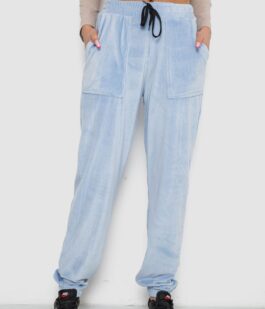 Штаны женские велюровые, цвет голубой, 238R58168