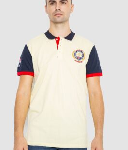 Поло мужское с принтом, цвет желтый, 247R317