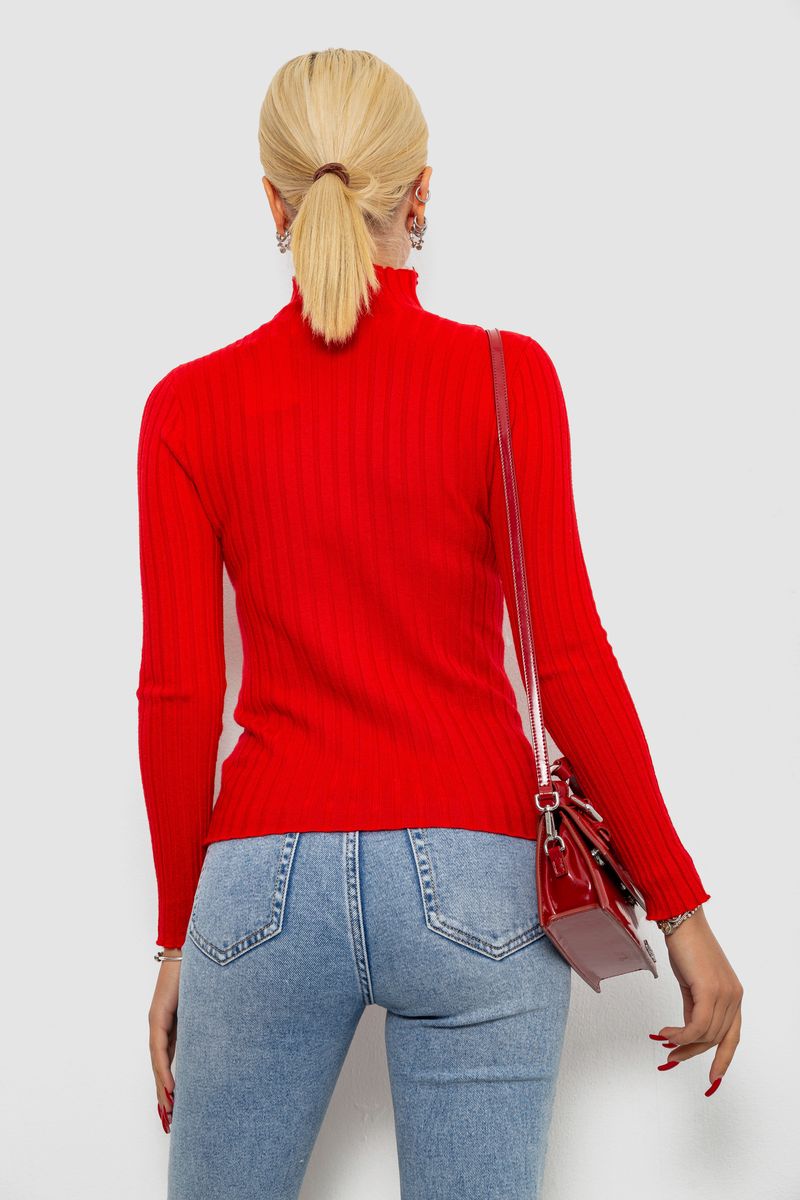 Гольф женский однотонный, цвет красный, 204R040 — изображение 4