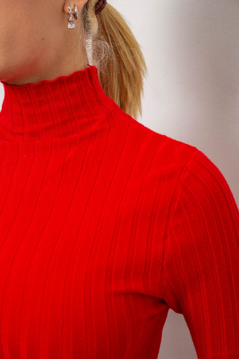 Гольф женский однотонный, цвет красный, 204R040 — изображение 5