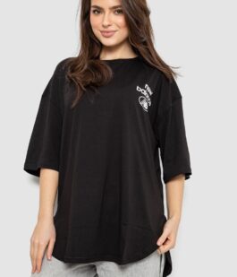 Футболка женская с принтом, цвет черный, 244R2030