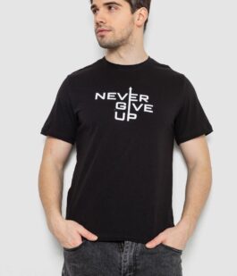 Футболка мужская с принтом, цвет черный, 241R1905