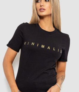 Футболка женская с принтом, цвет черный, 238R57379