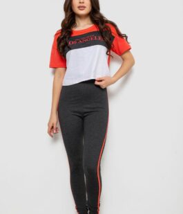 Пижама женская с принтом, цвет серый, 243R1488-007