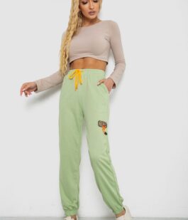 Спортивные штаны женские, цвет фисташковый, 238RJH016