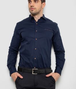 Рубашка мужская, цвет темно-синий, 214R7094