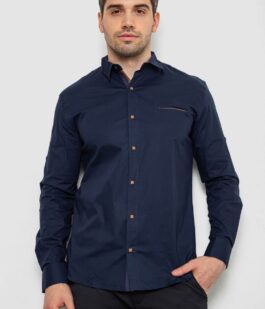 Рубашка мужская, цвет темно-синий, 214R7094