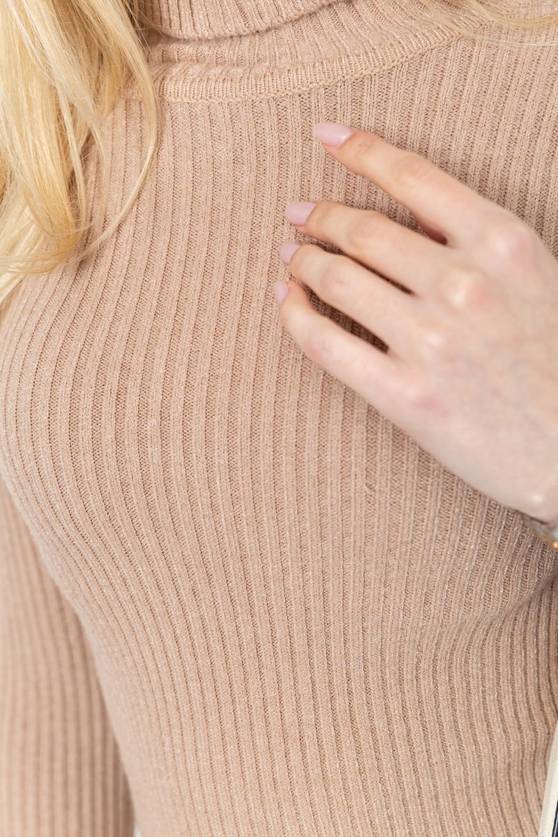 Гольф женский однотонный, цвет бежевый, 244R001 — изображение 5