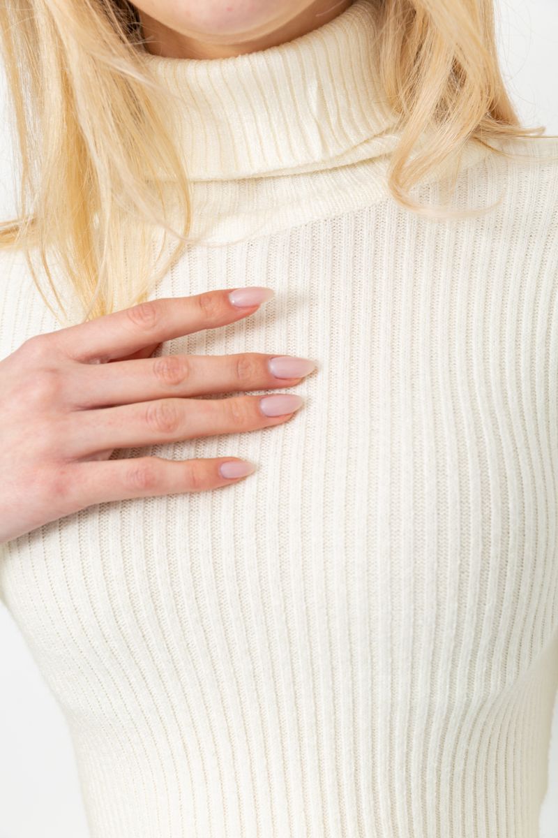 Гольф женский однотонный, цвет кремовый, 244R001 — изображение 5