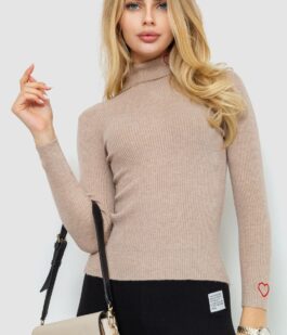 Гольф женский в рубчик, цвет бежевый, 204R051