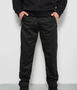 Спортивные штаны мужские однотонные, цвет черный, 244RY-440