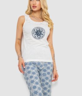 Пижама женская с принтом, цвет молочный, 243R1484-021