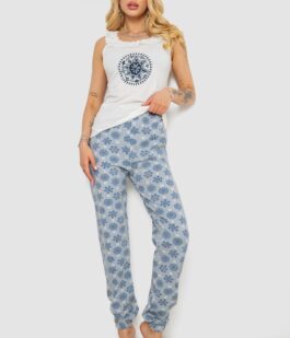 Пижама женская с принтом, цвет молочный, 243R1484-021