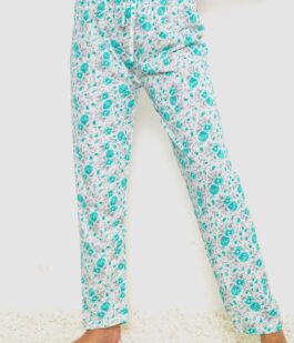Штаны женские домашние, цвет молочно-бирюзовый, 238R57854