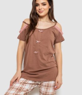 Пижама женская, цвет коричневый, 243R1602-014