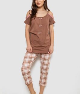 Пижама женская, цвет коричневый, 243R1602-014