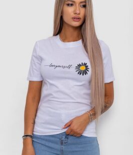 Футболка женская с принтом, цвет белый, 238R01632
