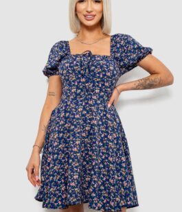 Платье женское с принтом софт, цвет синий, 257R811