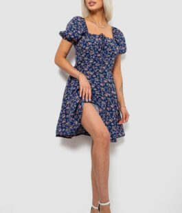 Платье женское с принтом софт, цвет синий, 257R811