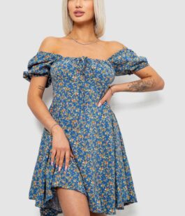 Платье женское с принтом софт, цвет джинс, 257R811