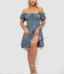 Платье женское с принтом софт, цвет джинс, 257R811